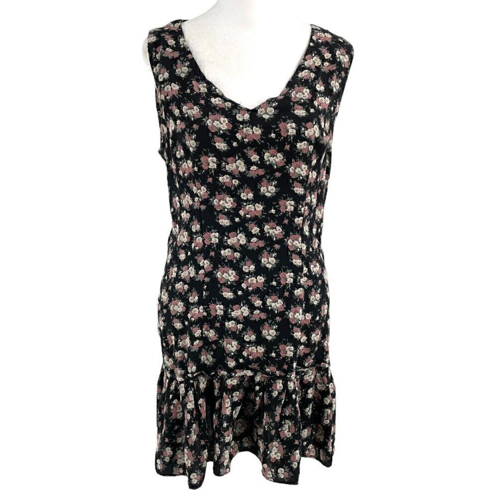 Vintage 90s Floral Mini Dress Cottage Punk Grunge Sha Sha Collection size Medium